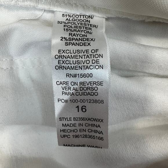 Democracy Ab Technology Booty Lift Jeans Womens Sz 16 White Frayed Hem High Rise - Picture 13 of 16